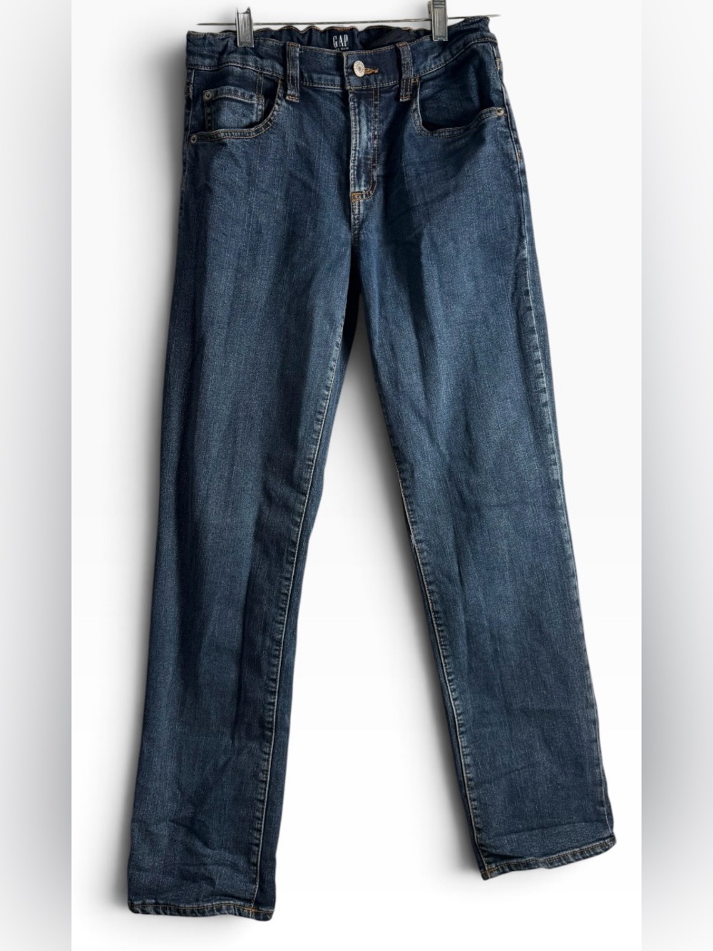 GAP Boys Size 16 Straight Leg Jeans Medium Wash Stretch Denim adjustable waist
